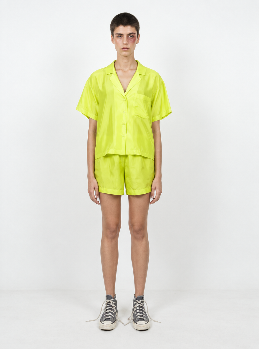 Silk Pajama Shirt and Shorts