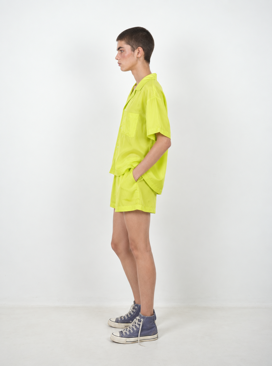Silk Pajama Shirt and Shorts