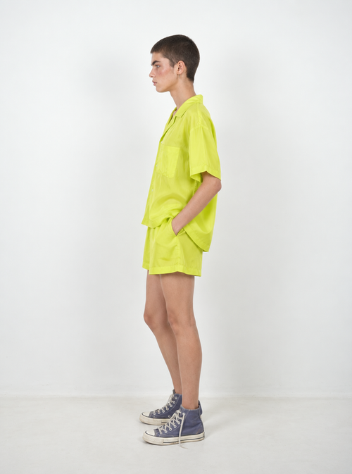 Silk Pajama Shirt and Shorts