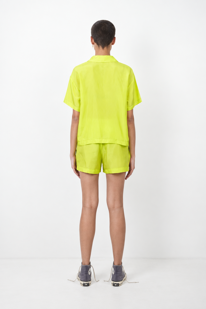 Silk Pajama Shirt and Shorts
